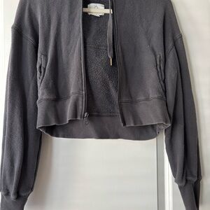 Aerie Black Textured Hoodie
